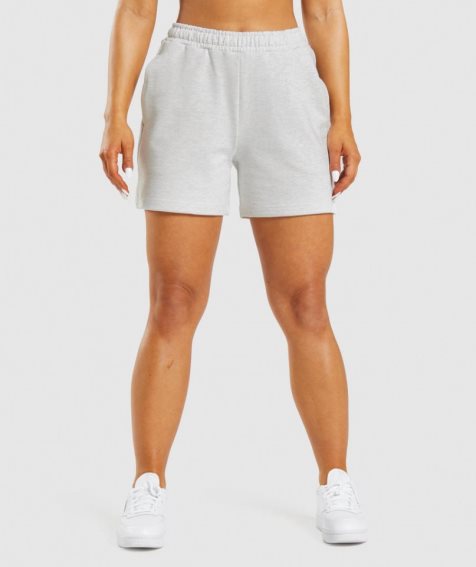 Women's Gymshark Rest Day Sweats Shorts White | NZ 3GYFWA